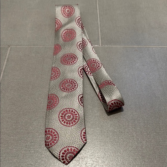 Charvet Gray and Pink Patterned Men's Tie - Picture 1 of 2